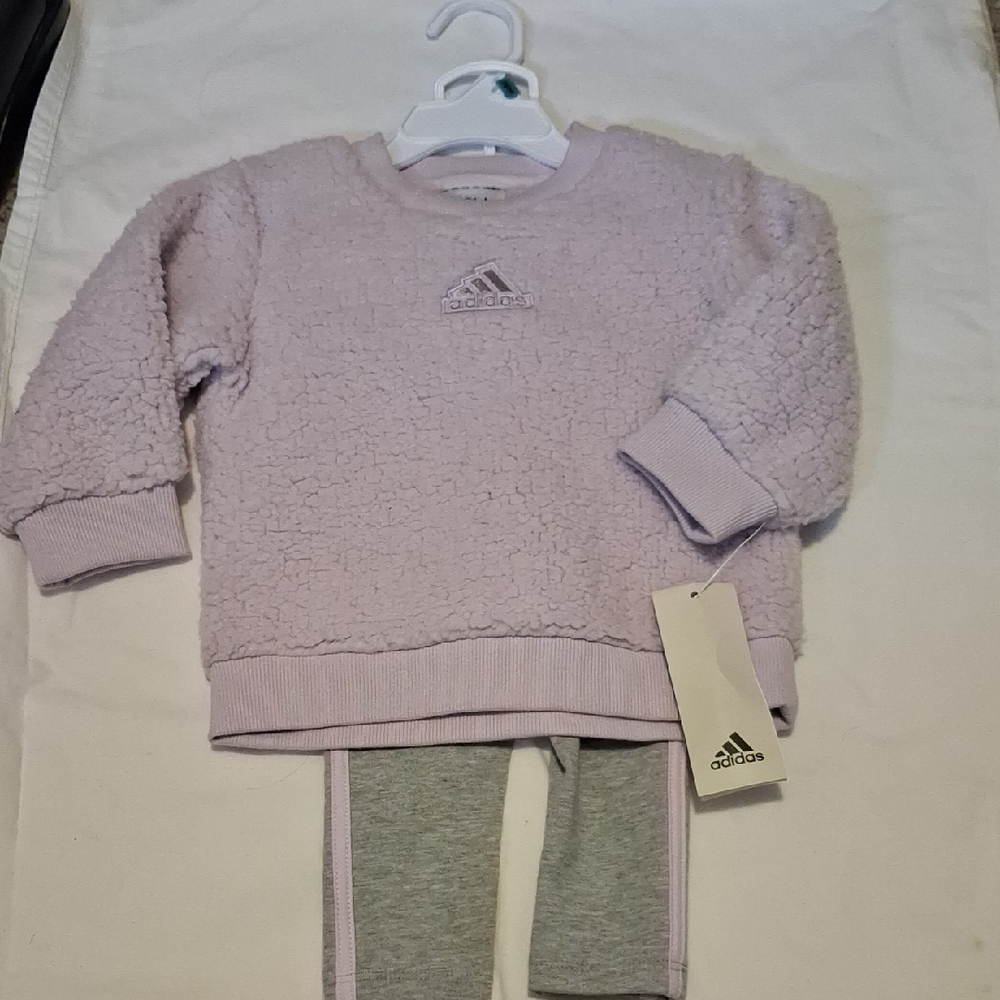 adidas Lilac Sherpa Crewneck Sweatshirt for Baby